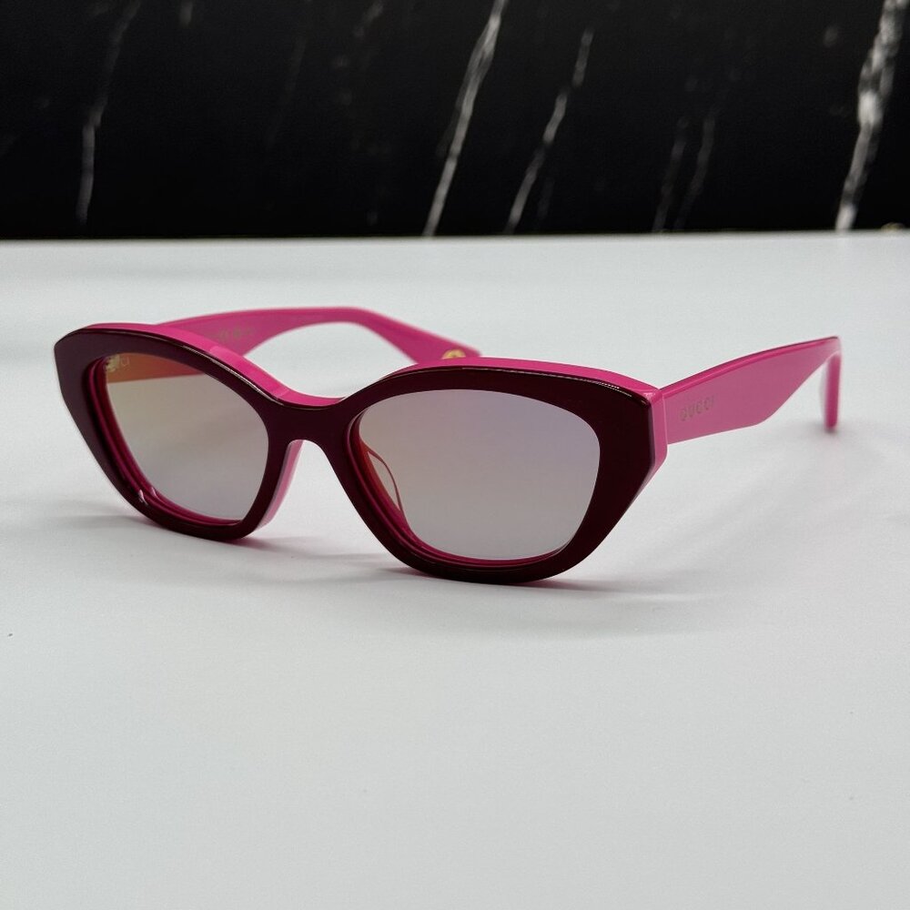 NEW GUCCI GG1638S 003 BURGUNDY FUCHSIA CAT EYE WOMEN SUNGLASSES - Picture 6 of 13
